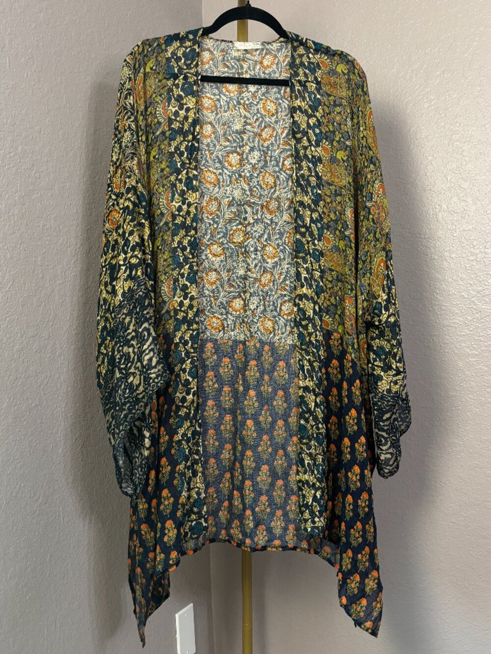 ☀️ Free People Vintage Floral Patchwork Kimono Duster Jacket OS